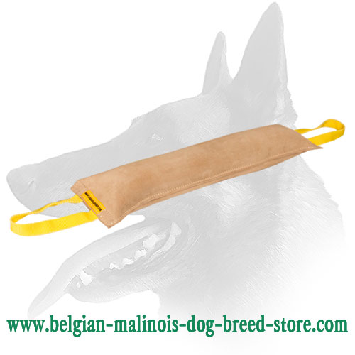 Belgian Malinois Leather Huge Bite Tug with 2 Handles for Dog Training