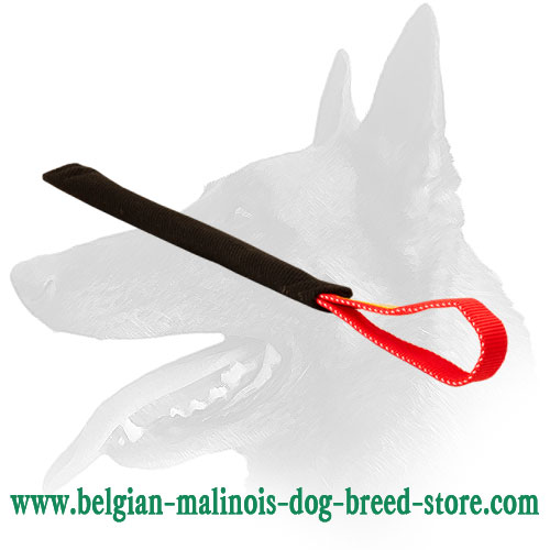 Belgian Malinois French Linen Puppy Bite Tug 1 3/4 inch x 12 inch with Handle