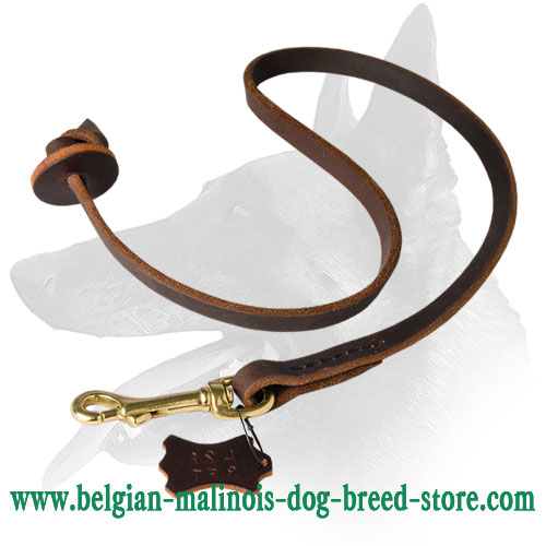 'Pocket Size' Belgian Malinois Leather Leash