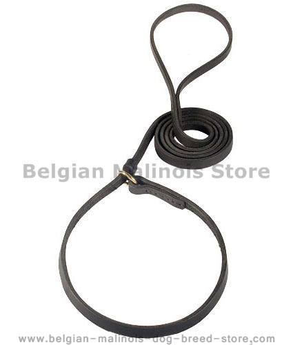 Leather Slip Lead 6 FT on 1/2'' for Belgian Malinois