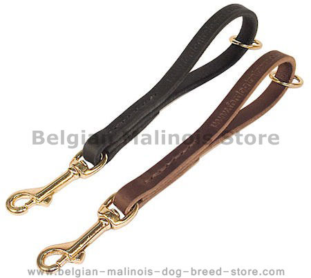 Leather Snap Tab 10 inch LEASH for Belgian Malinois