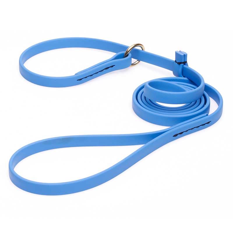 Solid Blue Biothane Belgian Malinois Leash and Collar Combo