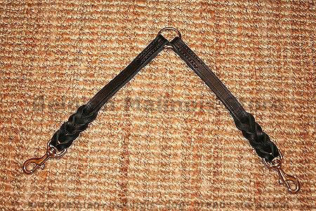 Braided leather coupler for walking 2 dogs for Belgian malinois