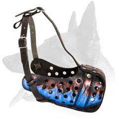 Hand painted Leather Muzzle